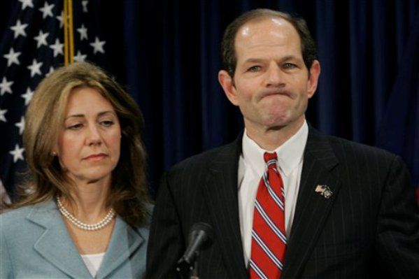 Governor Spitzer, a.k.a. Client No. 9, March 10: After reports that he, former crusading Attorney General and Governor whose platform was "Day One: Everything Changes," was involved with a prostitution ring, Eliot Spitzer met the press, with wife Silda Wall Spitzer at his side, saying, "I have acted in a way that violates my obligations to my family, that violates my -- or any -- sense of right and wrong. I apologize first, and most importantly, to my family. I apologize to the public, whom I promised better."  In the days following, there was talk of his habits, resignation, and how the feds caught him.  The hooker he met with was revealed to be a Jersey girl with hopes of a singing career and a Girls Gone Wild past.  Spitzer ultimately resigned on March 12, retreating to work for his father's real estate company.  Post-script: It turned out Spitzer was involved with Troopergate (his 2007 scandal), the feds didn't press charges against him for being a john, and Spitzer started writing for Slate.